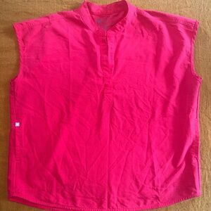 Figs Women's Rafaela Oversized Short Sleeve Scrub Top in Pop Red 1785 Size Large